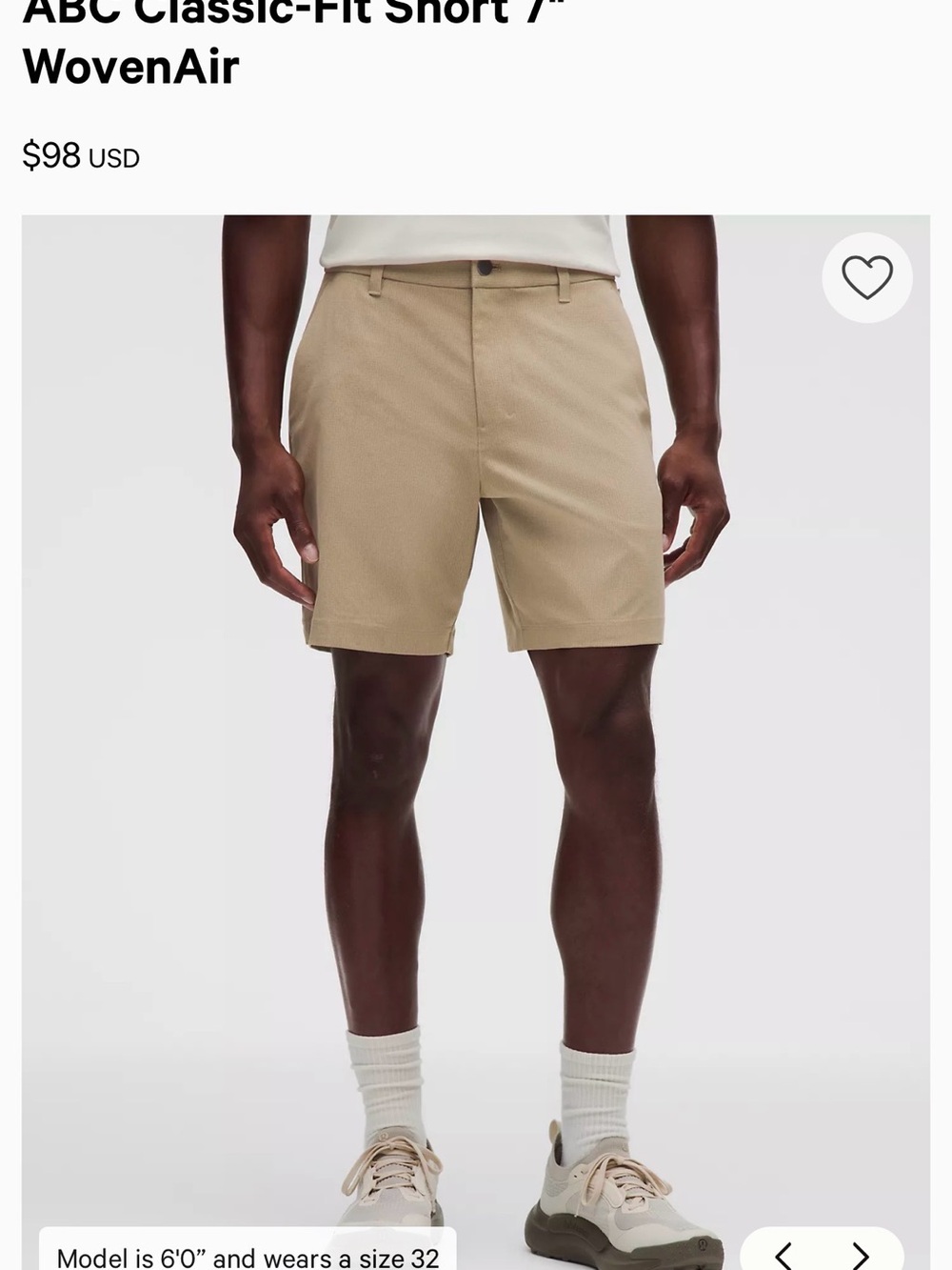 lululemon athletica ABC Classic Fit Short 7” WovenAir